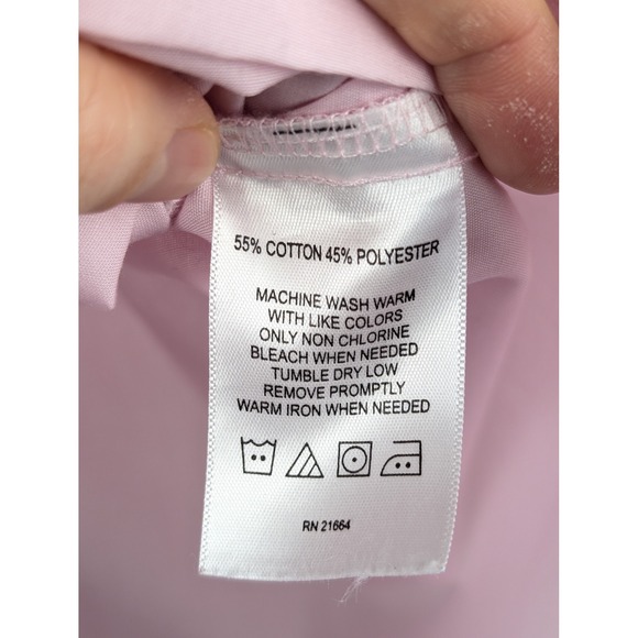 Foxcroft‎ Appleseeds Womens Pink Short Sleeve Button Shirt Wrinkle Free L 14 - Picture 3 of 9